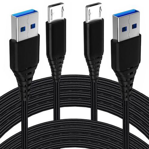 meimieshop-Câble Micro Usb 2M+2M,2.4A Cable Micro Usb Charge Rapide Chargeur Pour Samsung A10/A7 2018/A6/J6 Plus/J6 2018/J4/J3 J5 J7 2017 2016,Tab S2,Huawei P Smart 2019/P8 Lite,Xiaomi Redmi 9A 9C,Android Cordon