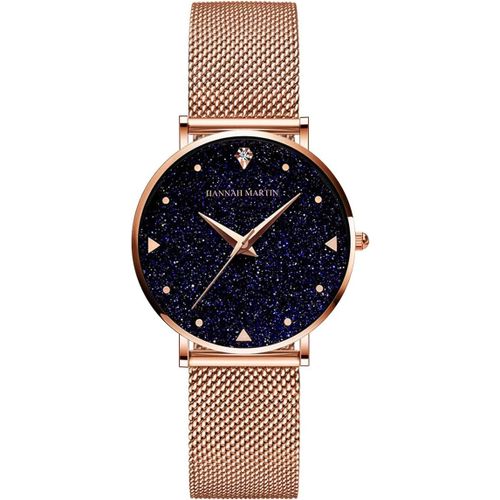 Meimieshop-Starlight Très Mince Montre Pour Femme Quartz Étanche Acier Inoxydable