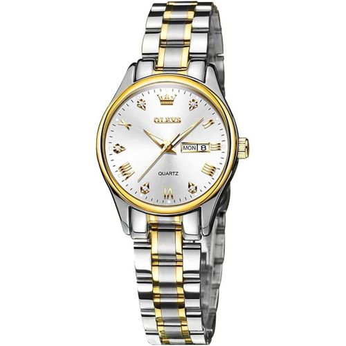 Meimieshop-Montre Femme Acier Inoxydable Imperméable Quartz Petit Cadran Mode Montre Pour Femme Cadeau Or Argent Bleu Noir Disponible