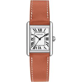 Meimieshop-Montre Femme Rectangle Rétro Chiffres Romains Bracelet Cuir