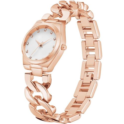 Meimieshop-Montre Analogique À Quartz Vintage Pour Femme Avec Petit Cadran Or Rose Avec Diamant,Or Rose,Standard,Bracelet