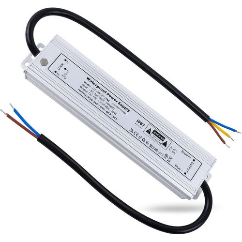 meimieshop-Transformateur 220V 12V 30W Imperméable Alimentation Led Transfo Entrée 100-260V Ac Sortie Dc 12V 5A Led Driver Tension Constante Étanche Ip67 Adaptateur Basse Tension Pour Cctv Ampoule Led