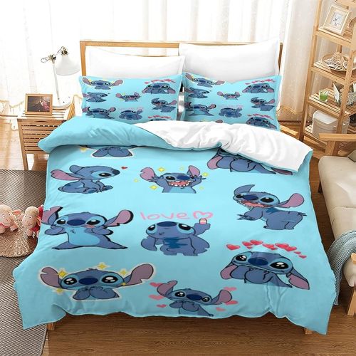 Stitch Parure De Lit Blanche Pour Enfants, Adolescents Et Adultes Lilo & Stitch 3 Pi¿¿Ces