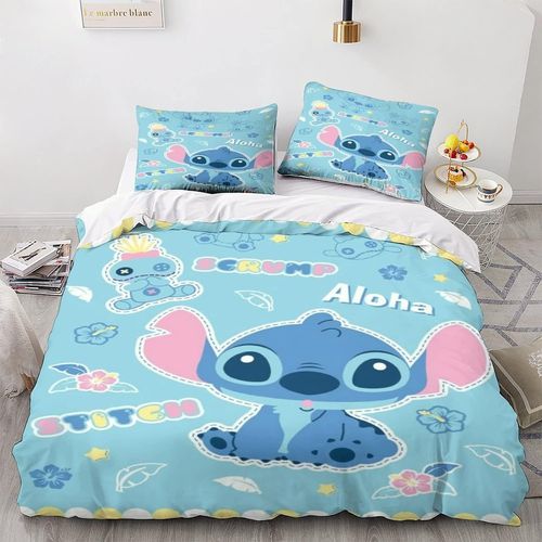 Stitch Parure De Lit Avec Housse De Couette Avec Taie D'oreiller, Housse De Couette En Microfibre Douce Pour Gar?Ons Et Filles