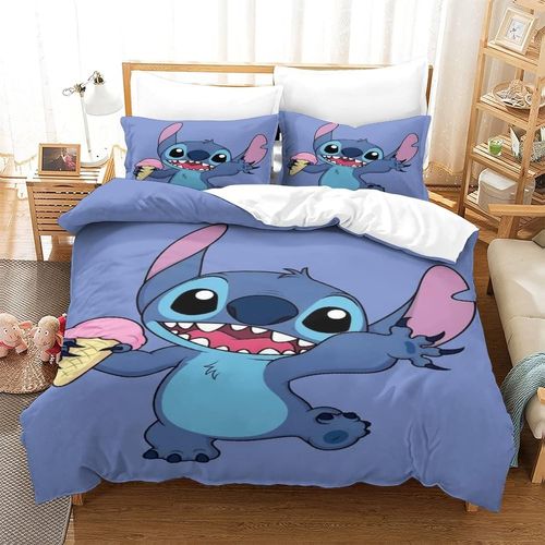 Stitch Parure De Lit Blanche Pour Enfants, Adolescents Et Adultes Lilo & Stitch 3 Pi¿¿Ces