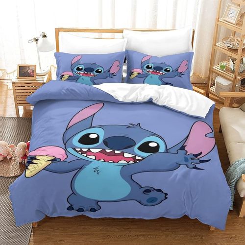 Ensemble De Housse De Couette Stitch - Microfibre Bross¿¿E Douce Lilo & Stitch Parure De Lit Housse De Couette Avec 2 Taies D'oreiller