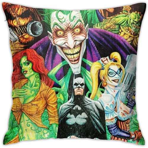 Comic B-Atman Et Le Joker Housses De Coussin Carrées Décoratives Pour Canapé, Canapé, Maison, Ferme, 45,7 X 45,7 Cm