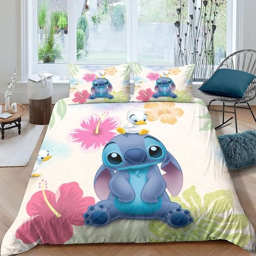 Stitch Parure De Lit Avec Housse De Couette Et Taie D'oreiller En Microfibre Douce Pour Gar?Ons Et Filles 3 Pi¿¿Ces