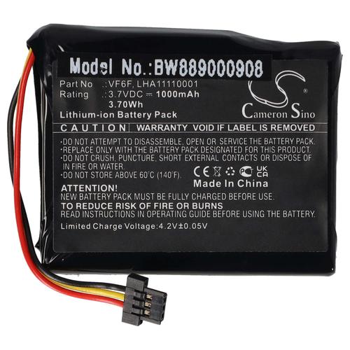 vhbw Batterie remplacement pour TomTom LHA11110001, VF6F pour GPS, appareil de navigation (1000mAh, 3,7V, Li-ion)