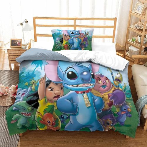 Parure De Lit 3 Pi¿¿Ces Avec Housse De Couette Et Taies D'oreiller En Microfibre Et Polyester Avec Impression Pour Filles Et Gar?Ons