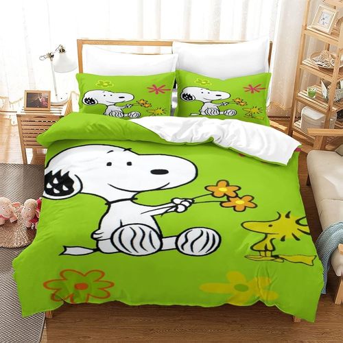Snoopy Cartoon Teens Aldult Parure De Lit En Microfibre Douce Adapt¿¿E Aux Enfants Et Aux Adultes