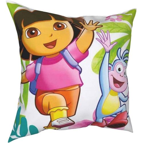 Oreillers Dora L'exploratrice Quatre Saisons, Confortables, Doux Et Doux Pour La Peau, Adaptés Aux Canapés-Lits, Voitures-Dora1-12x12inch