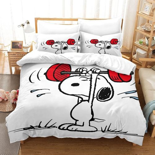 Snoopy Parure De Lit 3 Pi¿¿Ces Avec Housse De Couette En Forme De Chien De Dessin Anim¿¿ Avec Fermeture ¿¿Clair En Microfibre Ultra Douce Adapt¿¿E Pour Les Enfants Et Les Adultes