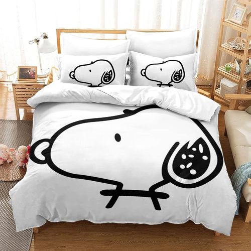 Snoopy Parure De Lit Avec Housse De Couette En Microfibre Douce Avec Motif Chien De Dessin Anim¿¿ Adapt¿¿ Aux Enfants, Adolescents Et Adultes