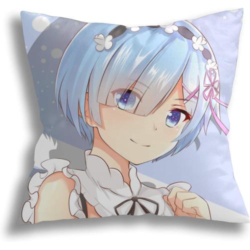 Taie D'oreiller Re Zero, Housses De Coussin Rem, Taies D'oreiller Anime Pour Salon, Décoration, Canapé, Lit-Rem 9