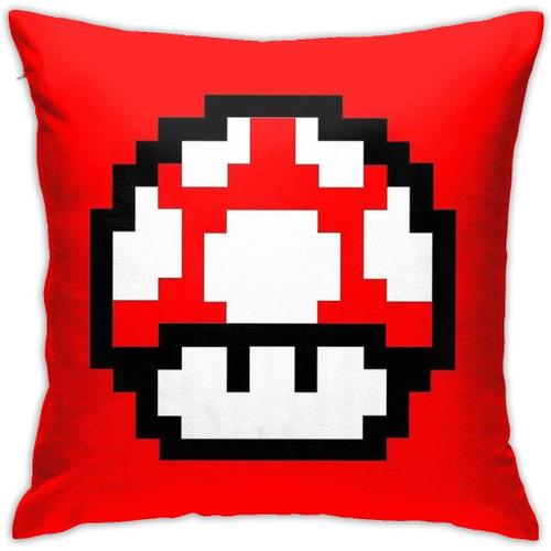Super Mario Bros Pixel Champignon Maison Décorative Taies D'oreiller Pour Canapé Canapé Housses De Coussin 45 Cm * 45 Cm
