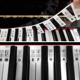 1 Ensemble De Guides De Notes De Piano Pour Débutant, Étiquettes De Notes  De Clavier De Piano Amovibles Pour L'apprentissage, 88 Touches Pleine  Taille, Pas Besoin D'autocollants, Réutilisables, En Silicone