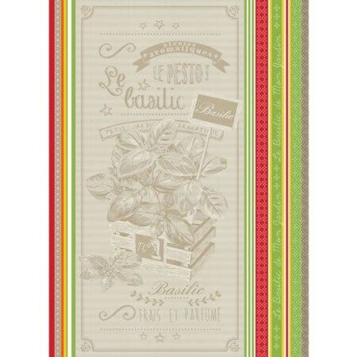 Torchon Coton Jacquard Basilic 50x70 Basilic