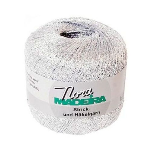 Fil À Crocheter Et À Tricoter Métallisé Nora Madeira - 25gr 342 Gris Argent