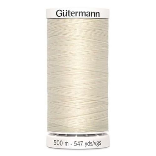 Fil À Coudre 100% Polyester 500m - Gütermann 802 Ecru