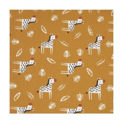 Tissu Enfant Coton Zebre Noisette/Sepia Marron