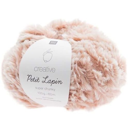 Pelote De Fourrure Créative Petit Lapin Super Chunky - 100gr - Rico Design 02 Rose