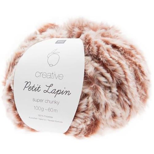 Pelote De Fourrure Créative Petit Lapin Super Chunky - 100gr - Rico Design 03 Marron