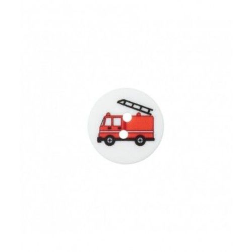Bouton Camion De Pompier Polyester 2 Trous 18mm - Prym Blanc
