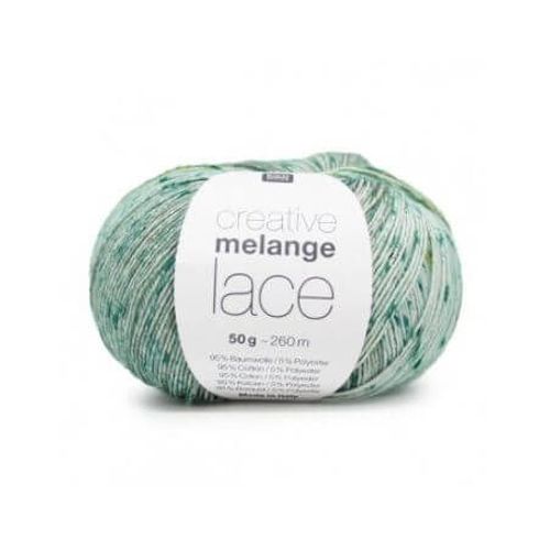 Pelote De Coton À Tricoter Creative Melange Lace - Rico Design 04 Bleu