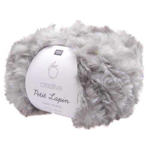 Pelote De Fourrure Créative Petit Lapin Super Chunky - 100gr - Rico Design 12 Gris