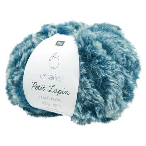 Pelote De Fourrure Créative Petit Lapin Super Chunky - 100gr - Rico Design 15 Bleu