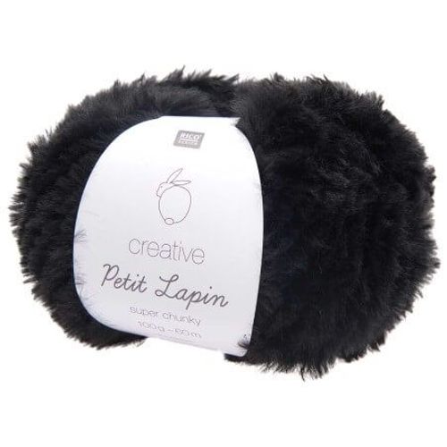 Pelote De Fourrure Créative Petit Lapin Super Chunky - 100gr - Rico Design 16 Noir