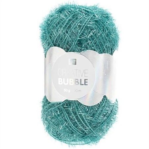 Pelotes De Fil À Tricoter Creative Bubble De Rico Design - Laissez Votre Imagination Prendre Forme Avec Ce Fil Éponge ! 40 Turquoise Bleu