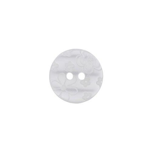 Bouton Rond Fleurs 15mm 2 Trous - Prym 18 Blanc