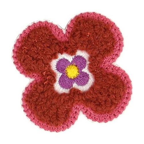 Ecussons Thermocollant Fleur 4 X 4 Cm - Mediac Bordeaux