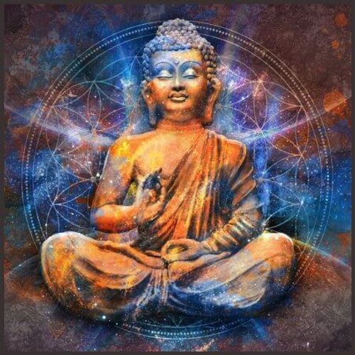 Carré Simili Cuir 44x44 Cm Bouddha Bouddha