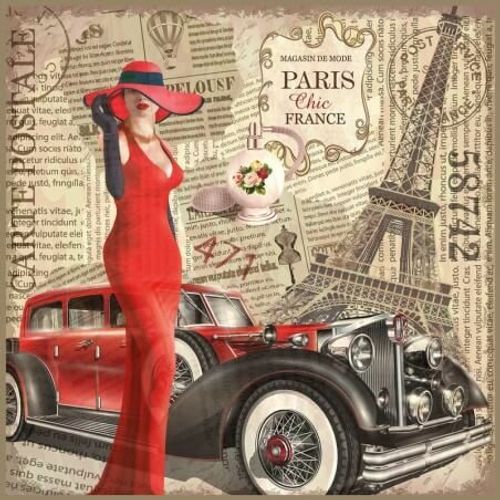 Carré Simili Cuir 44x44 Cm Paris Chic Parischic