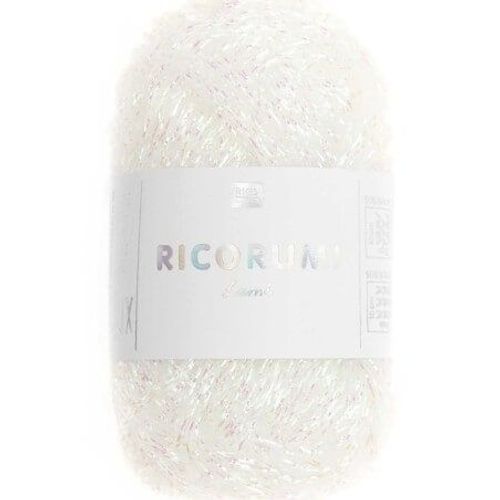 Pelote De Coton Ricorumi Lame Dk 10 Gr- Rico Design 03 Blanc Irisé