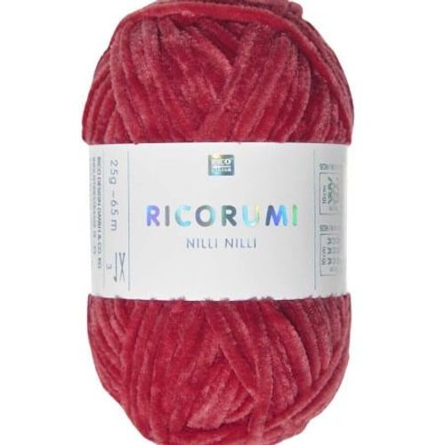 Pelote Ricorumi Nilli Nilli : La Chenille Polyester Pour Des Amigurumis Élégants - 25 Gr - Rico Design 09 Rouge