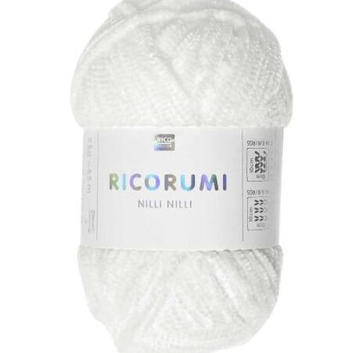 Pelote Ricorumi Nilli Nilli : La Chenille Polyester Pour Des Amigurumis Élégants - 25 Gr - Rico Design 01 Blanc