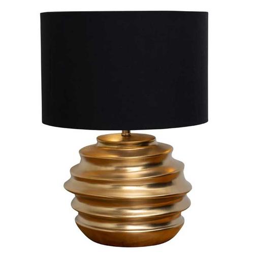 Lampe Anneaux Dorés Abat Jour Noir 45x24cm