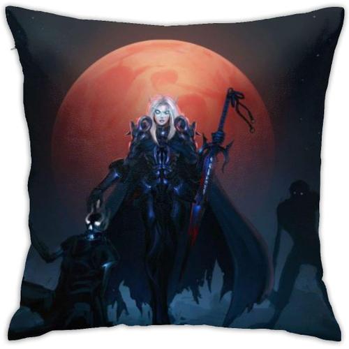 World Of Fantasy Warrior Moon Won Elf Darkn Housse De Coussin Décorative En Coton Pour Salon, Canapé, Lit, Taies D'oreiller Douces 45 Cm X 45 Cm