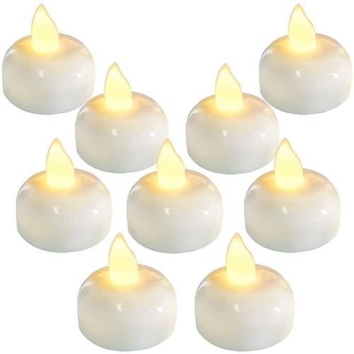 Bougies chauffe-plat LED, 24 bougies LED sans flamme, bougies