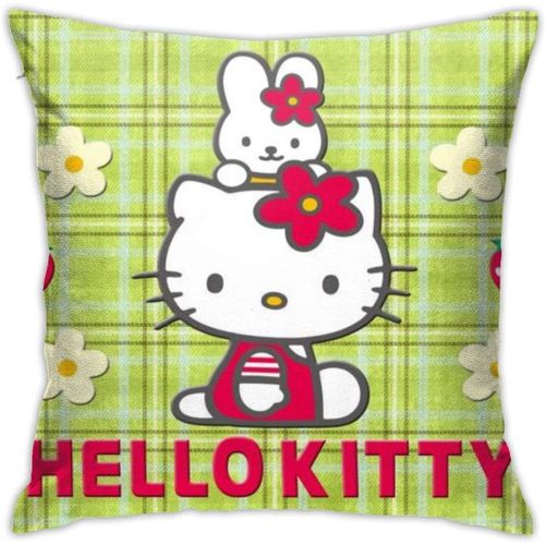 Hello Kitty Mignon Dessin Animé Coussin Couvre Décoratif Coton Pilloases Pour Salon Canapé Canapé Lit Doux Taies D'oreiller 45 Cm * 45 Cm