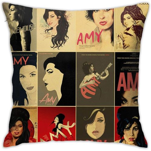 Housses De Coussin Décoratives, Chanteur Anglais Amy Winehouse, 45cm X 45cm, Pour Voiture, Canapé, Lit, Doux