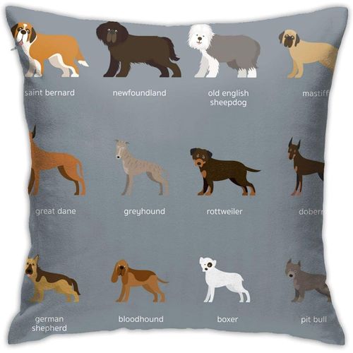 Ensemble De Races De Chiens, Housses De Coussin Décoratives Géantes Et De Grande Taille, 45cm X 45cm, Pour Canapé De Voiture, Canapé-Lit S