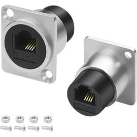 meimieshop-Lot De 2 Adaptateurs De Passage Rj11 Type D Rj11 Pour Téléphone Et Modem-Prise Femelle Vers Femelle-Module Rj11 Cat3 Pour Téléphone Et Modem