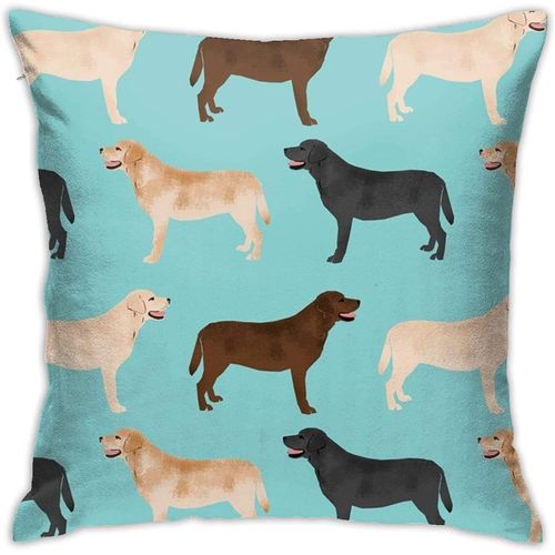 Mignon Labradors Jaune Chocolat Bla Lab Chiens De Compagnie Jeter Des Housses De Coussin, Coussin De Canapé En Peluche Design Décoration Maison Lit Taies D'oreiller