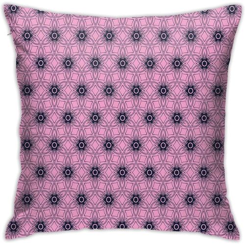 Housses De Coussin Modernes, Ornement Artistique Bicolore De Rêve Comme Répétition De Treillis, Housses De Coussin De Décoration Intérieure, 18 × 18 Pouces