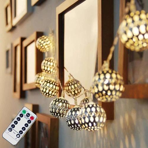 Guirlande lumineuse 20 LED blanc chaud, piles